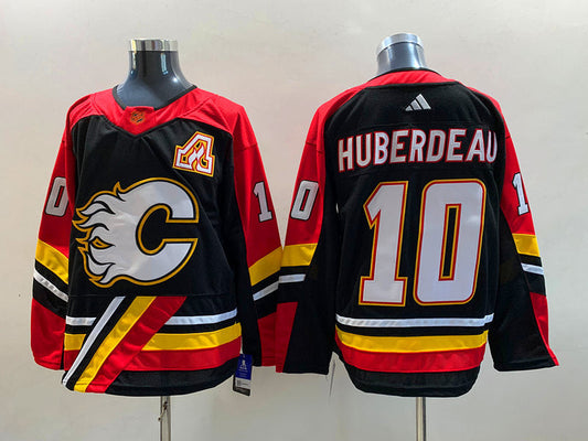 Men's Calgary Flames Jonathan Huberdeau #10 Black Breakaway Player Jerseys