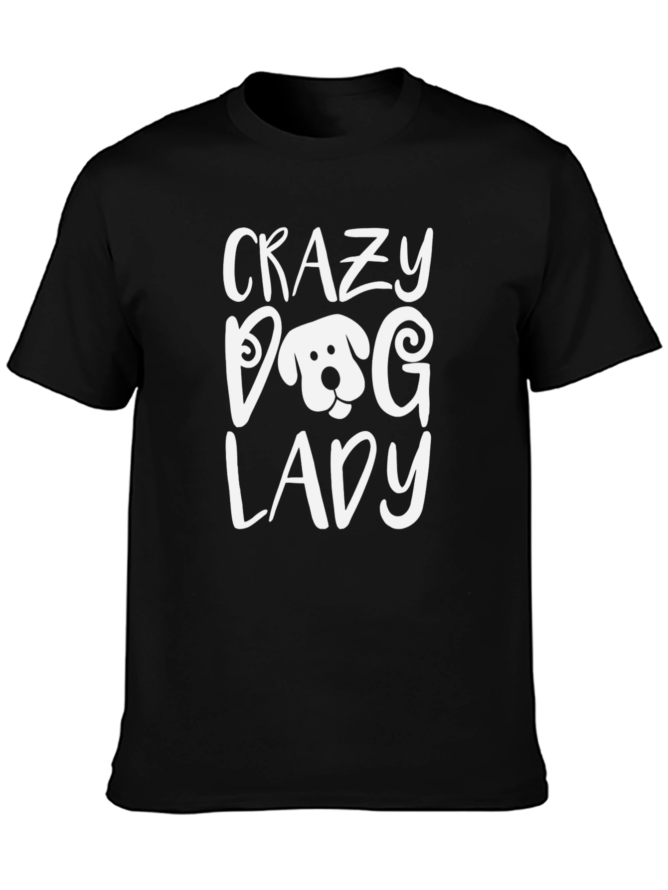 Crazy Dog Lady T-Shirt - Black