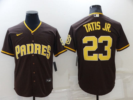 Men's San Diego Padres Fernando Tatis Jr. #23 Brown Stitched Jerseys