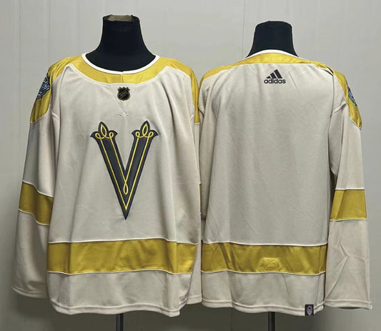 Men's Vegas Golden Knights Cream 2024 NHL Winter Classic Primegreen Authentic Blank Jerseys