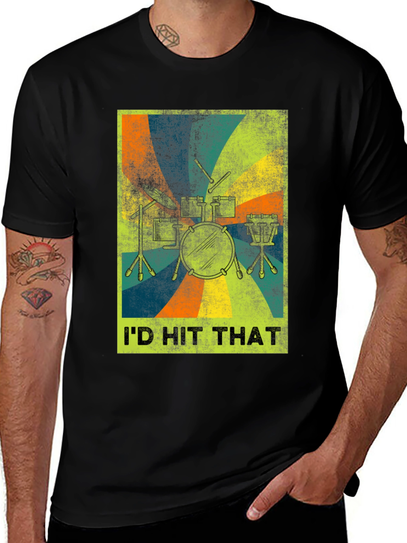Id Hit That Drum Set Graphic Tee