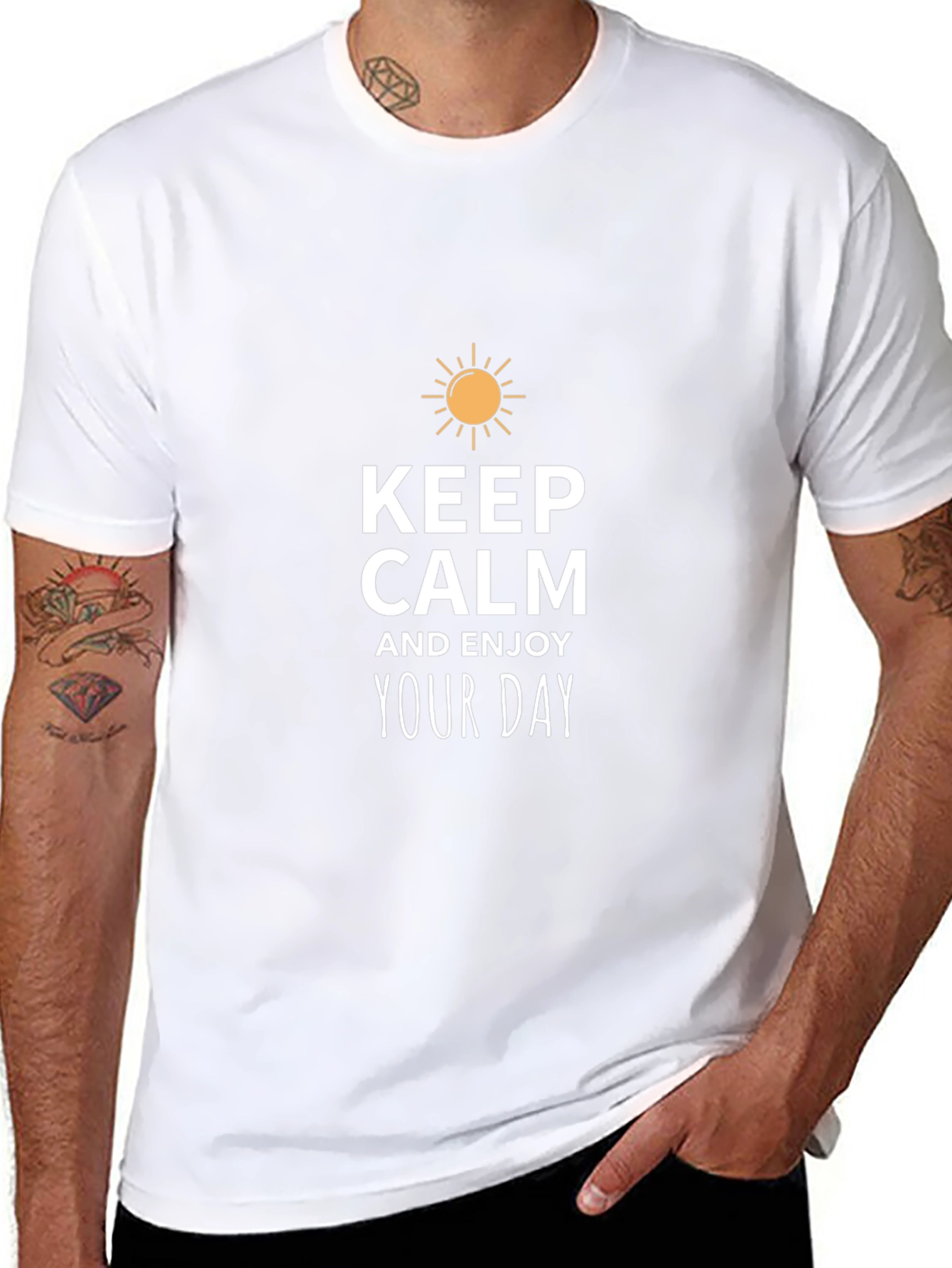 Keep Calm and Enjoy Your Day Black T-Shirt