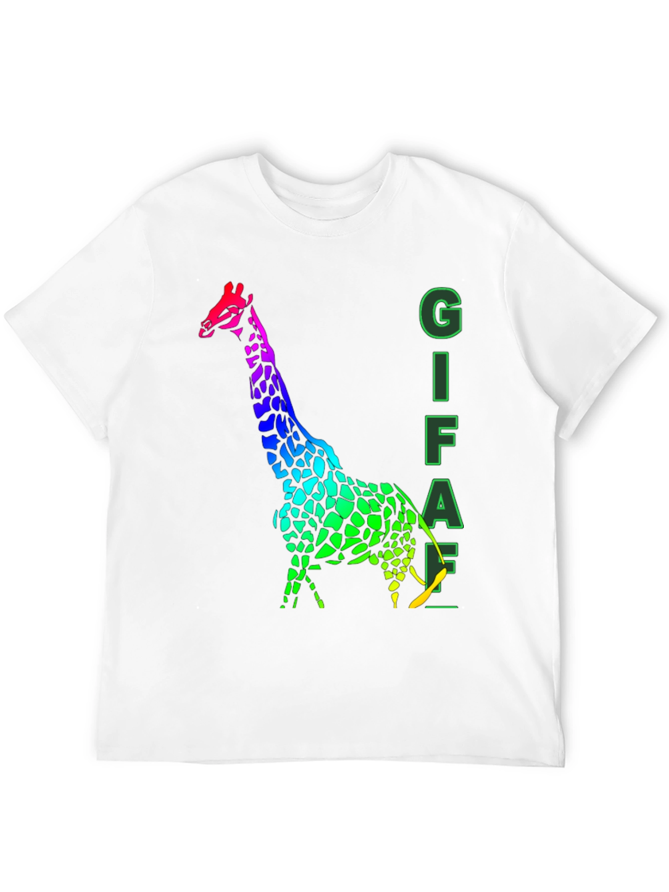 Rainbow Giraffe Graphic Tee - Mens Black T-Shirt