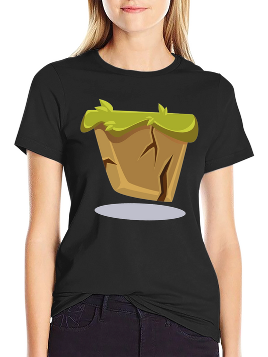 Cartoon Earth Block Graphic Tee - Stylish Unique Design