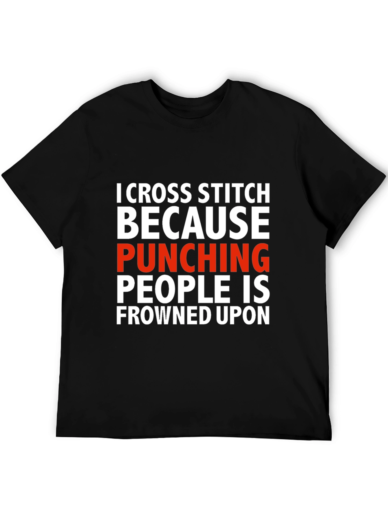 Cross Stitch Punching People Funny T-Shirt