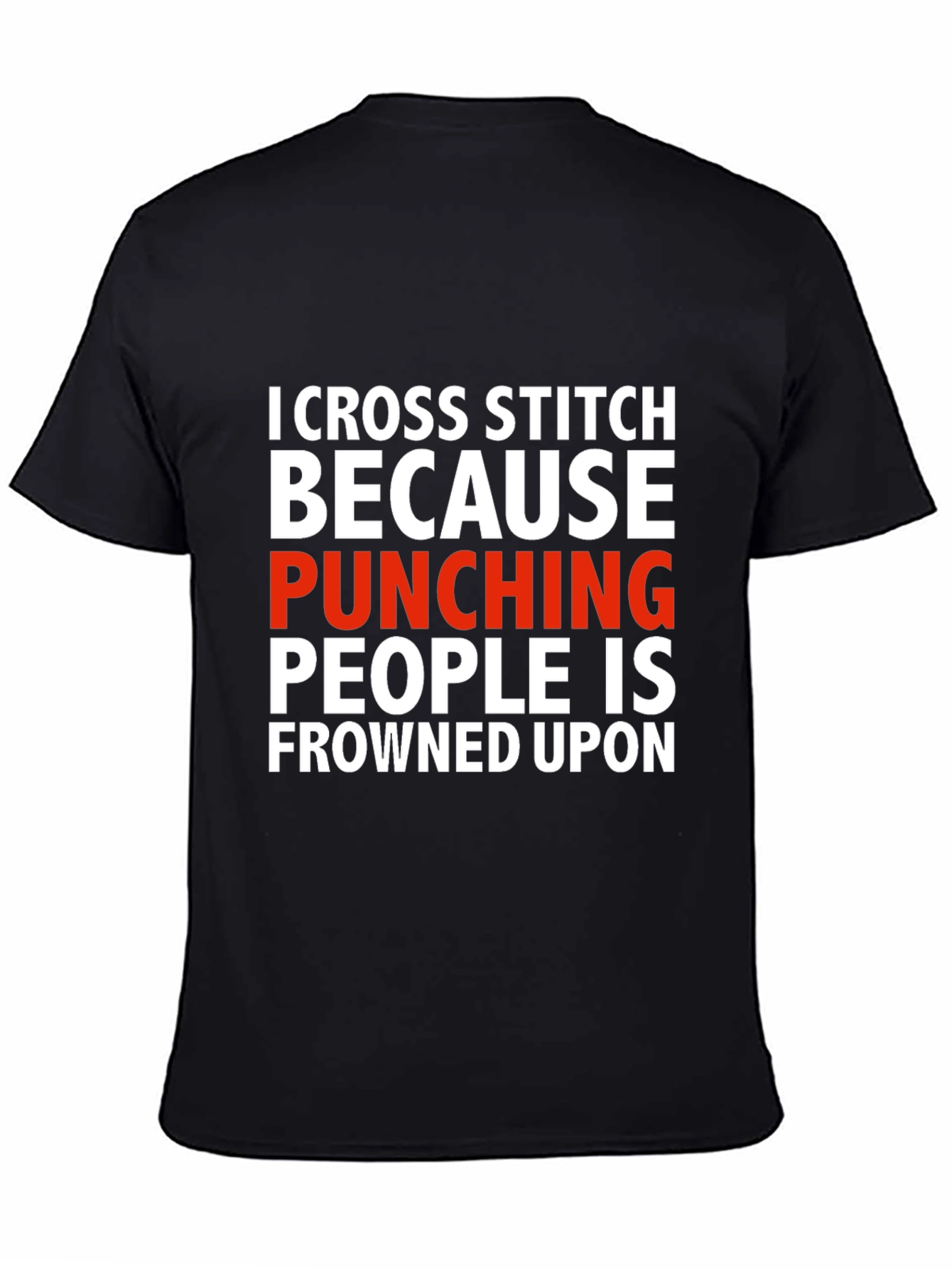 Cross Stitch Punching People Funny T-Shirt