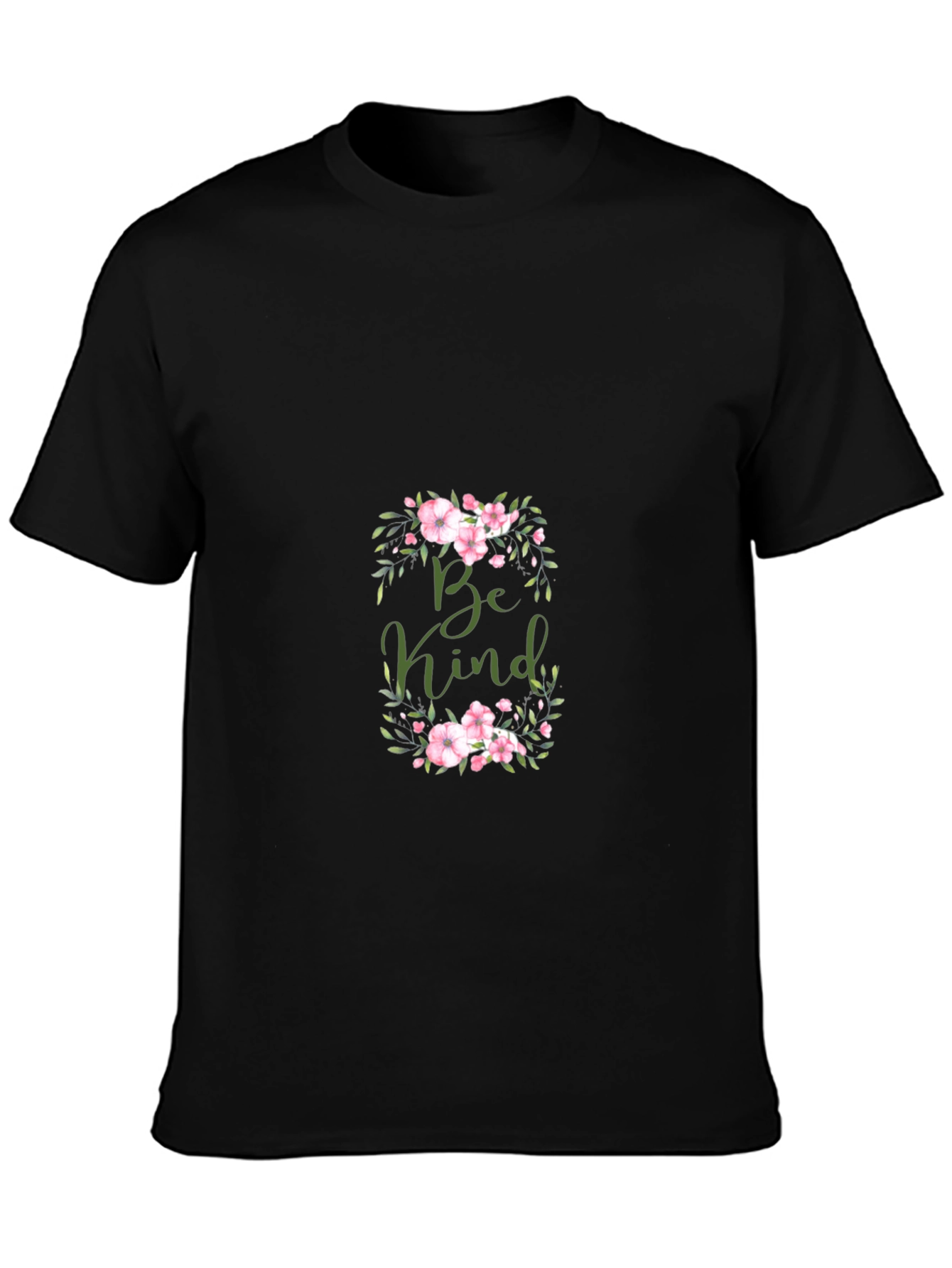 Be Kind Floral Graphic Black T-Shirt