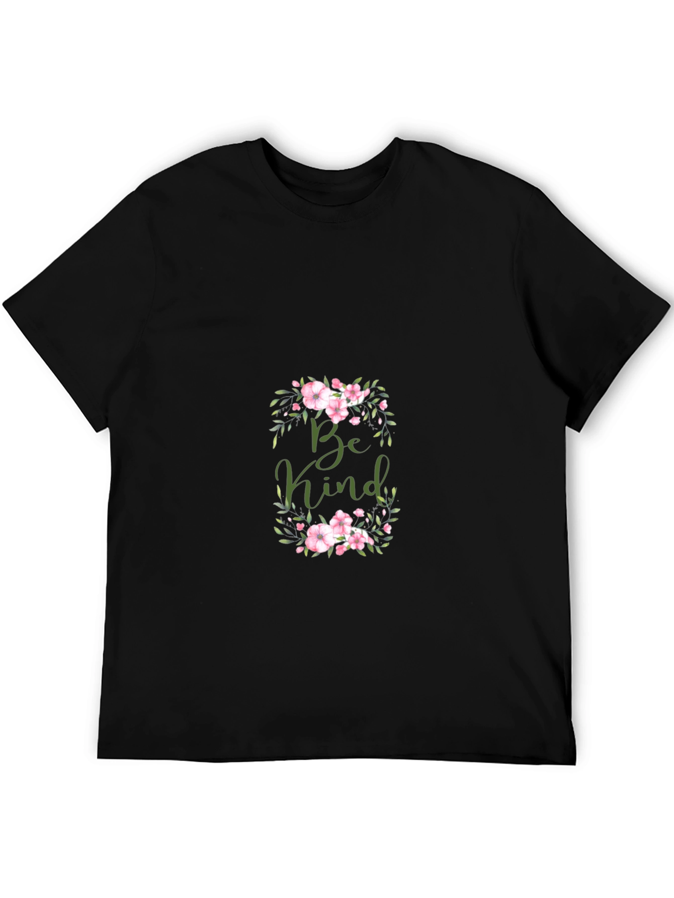 Be Kind Floral Graphic Black T-Shirt