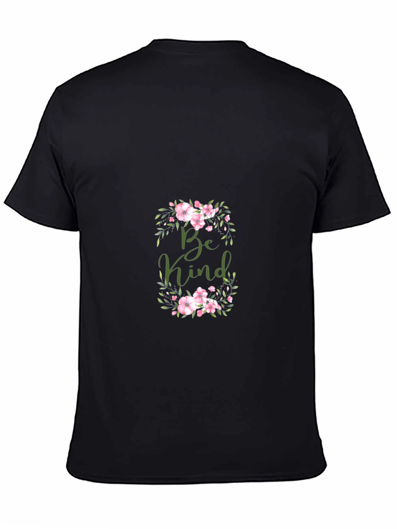 Be Kind Floral Graphic Black T-Shirt