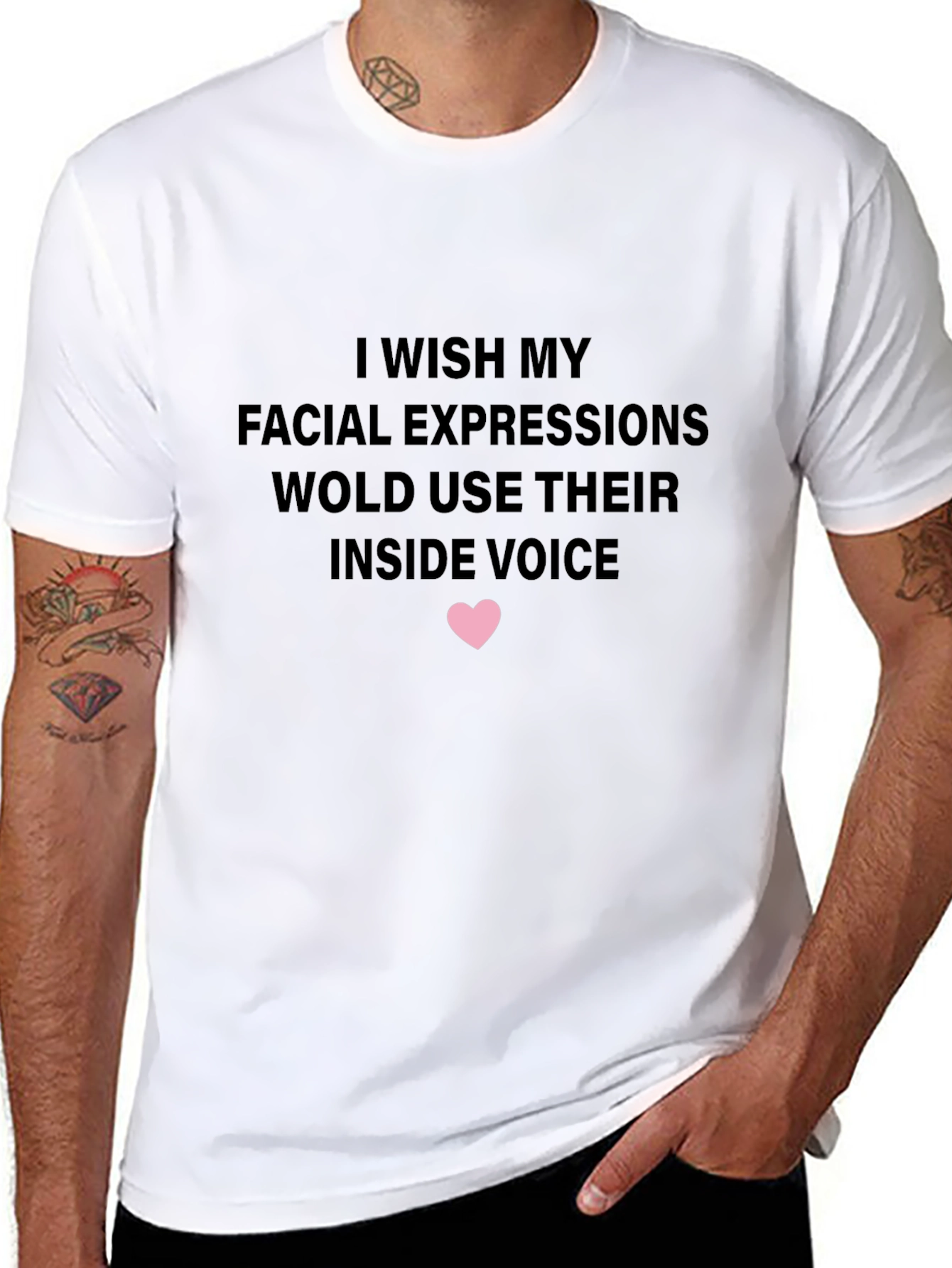 Funny Inside Voice Graphic Tee - Black