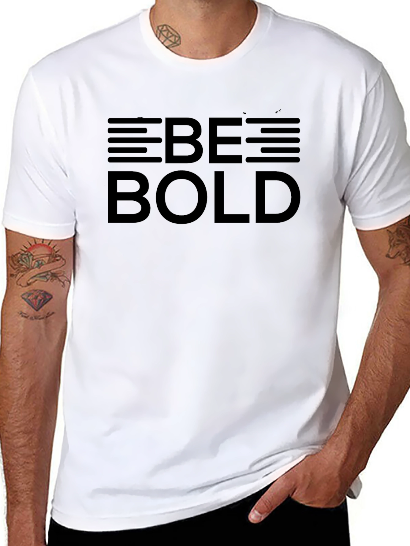 Be Bold Graphic Tee - Black Cotton T-Shirt