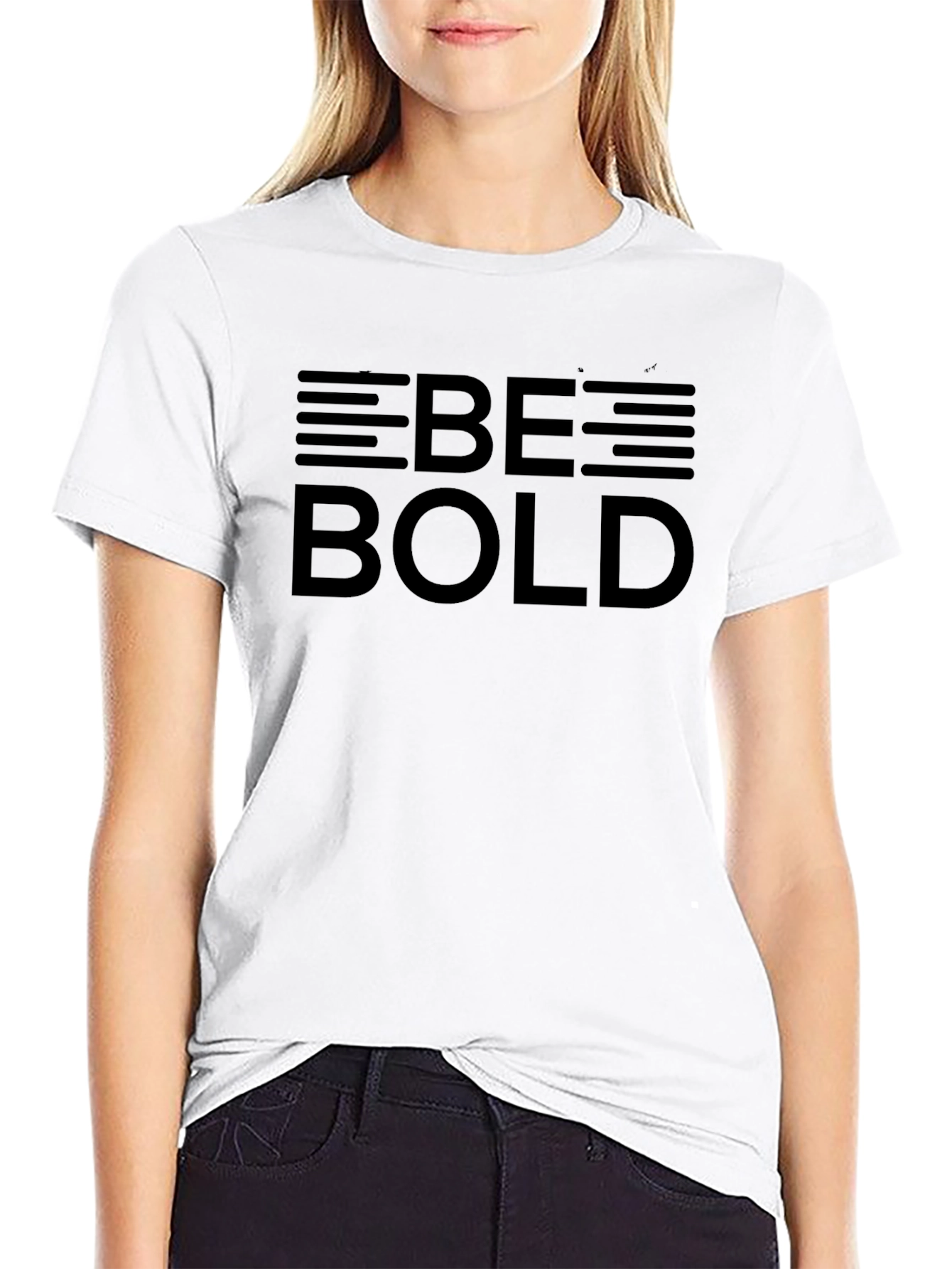 Be Bold Graphic Tee - Black Cotton T-Shirt