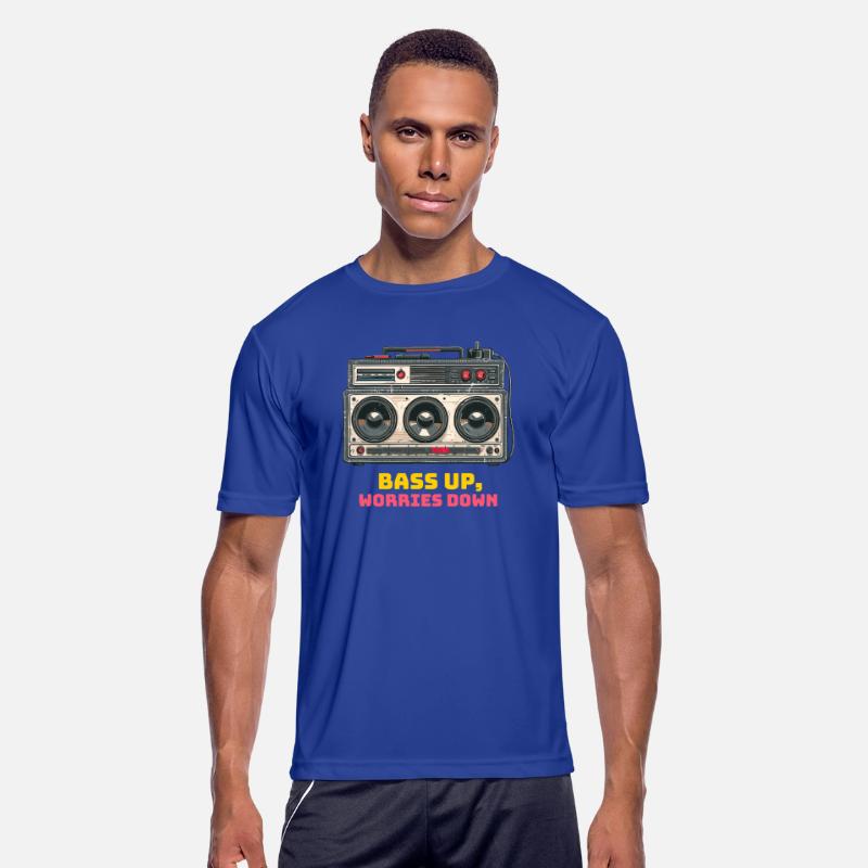 Bass up , worries down, sound system tshirt