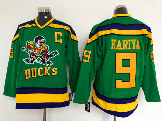 Men's Anaheim Ducks Paul Kariya #9 Green Breakaway Jerseys