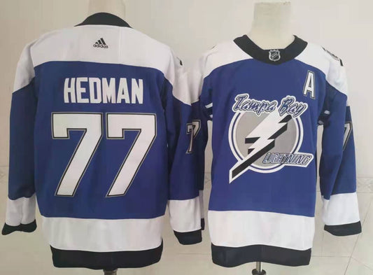 Men's Tampa Bay Lightning Victor Hedman #77 Blue Player Jerseys