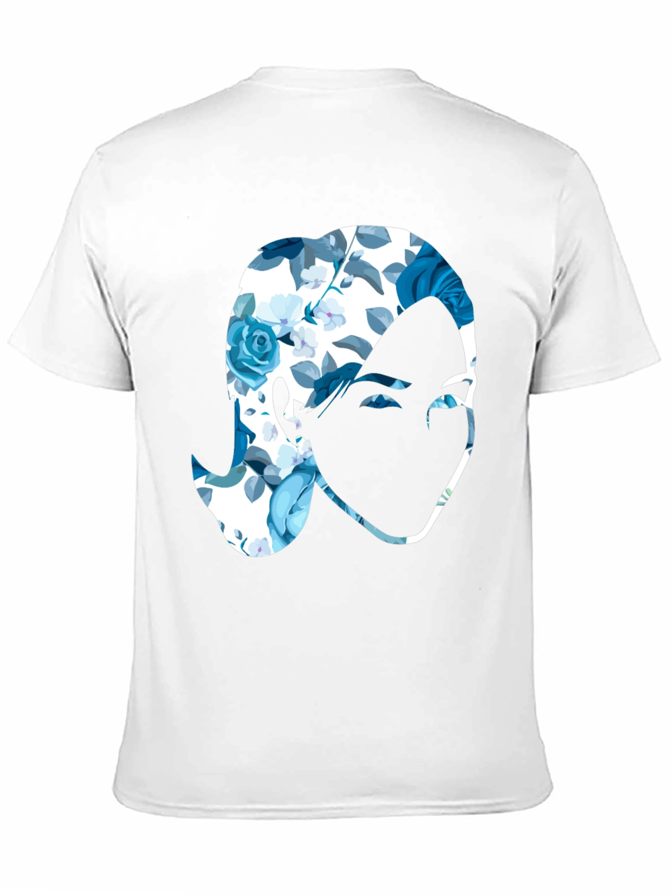 Floral Face Graphic Print Black T-Shirt