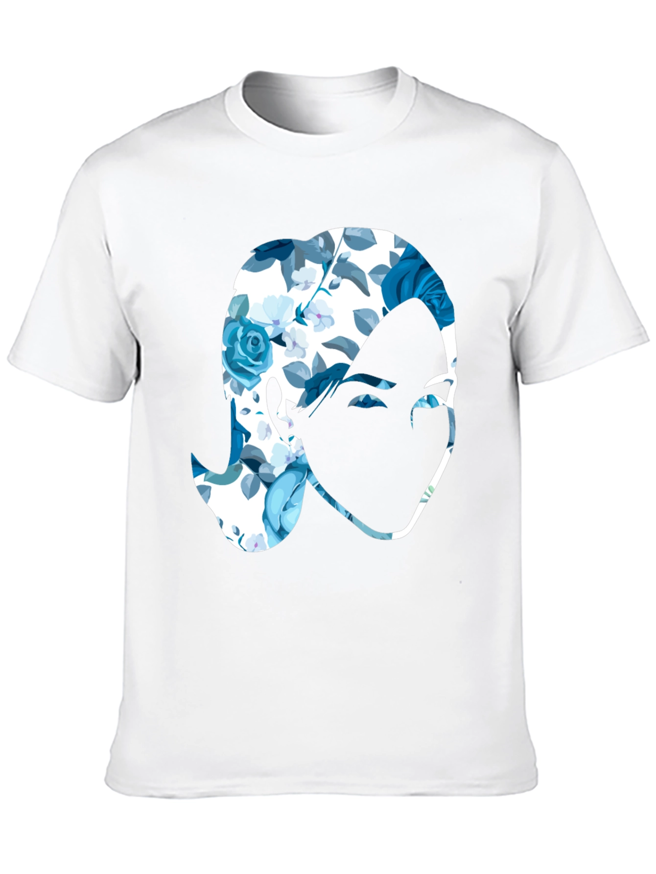 Floral Face Graphic Print Black T-Shirt