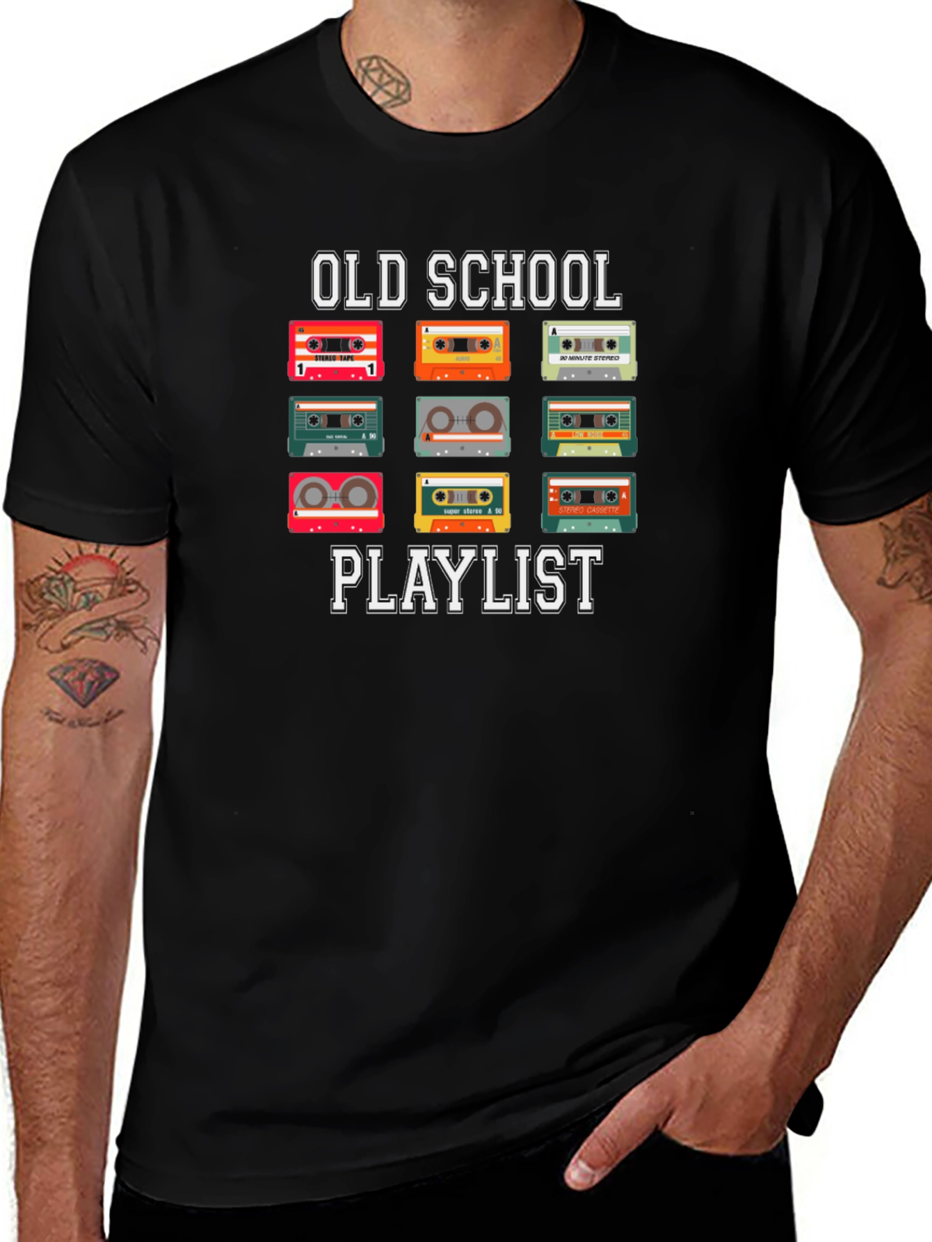 Old School Playlist Cassette Tape T-Shirt