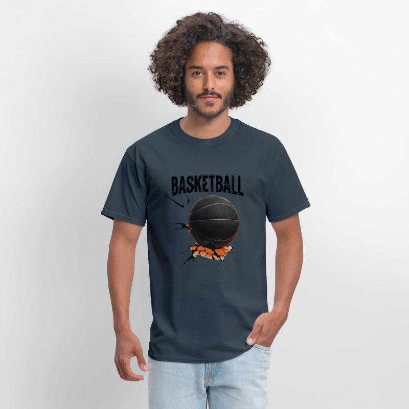 Black Basketball with Cracked Surface
