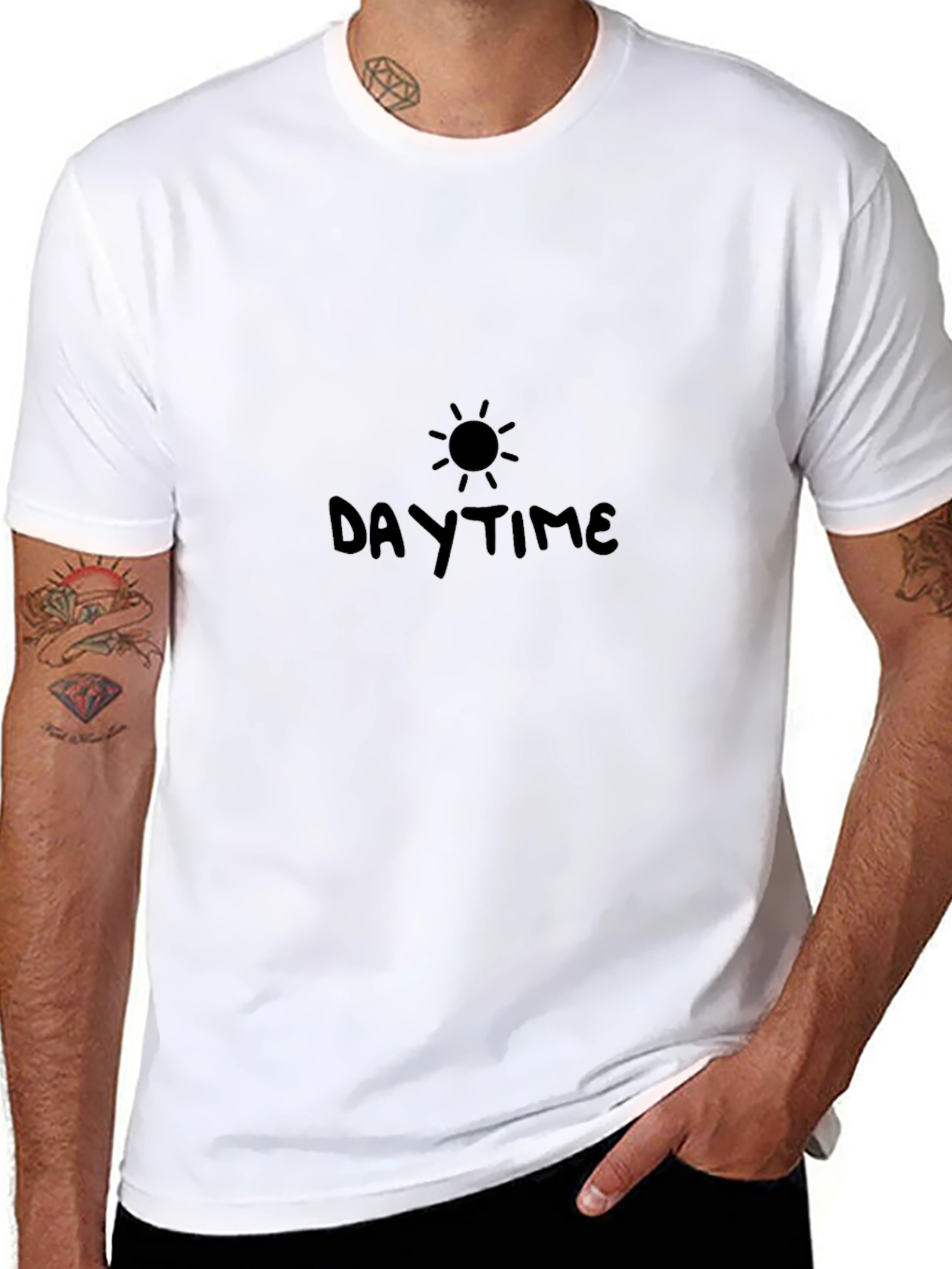 Daytime Sun Graphic Tee - Soft Black Cotton