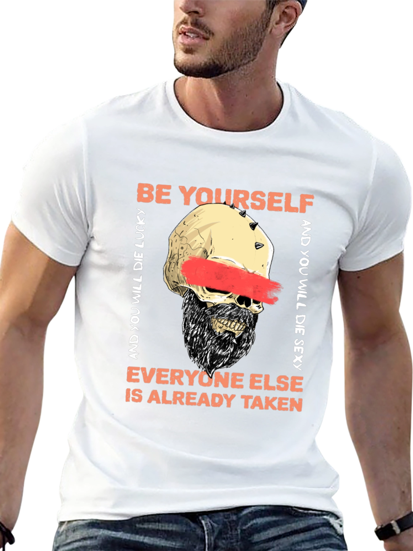Be Yourself Skeleton Graphic Tee - Unisex Black T-Shirt