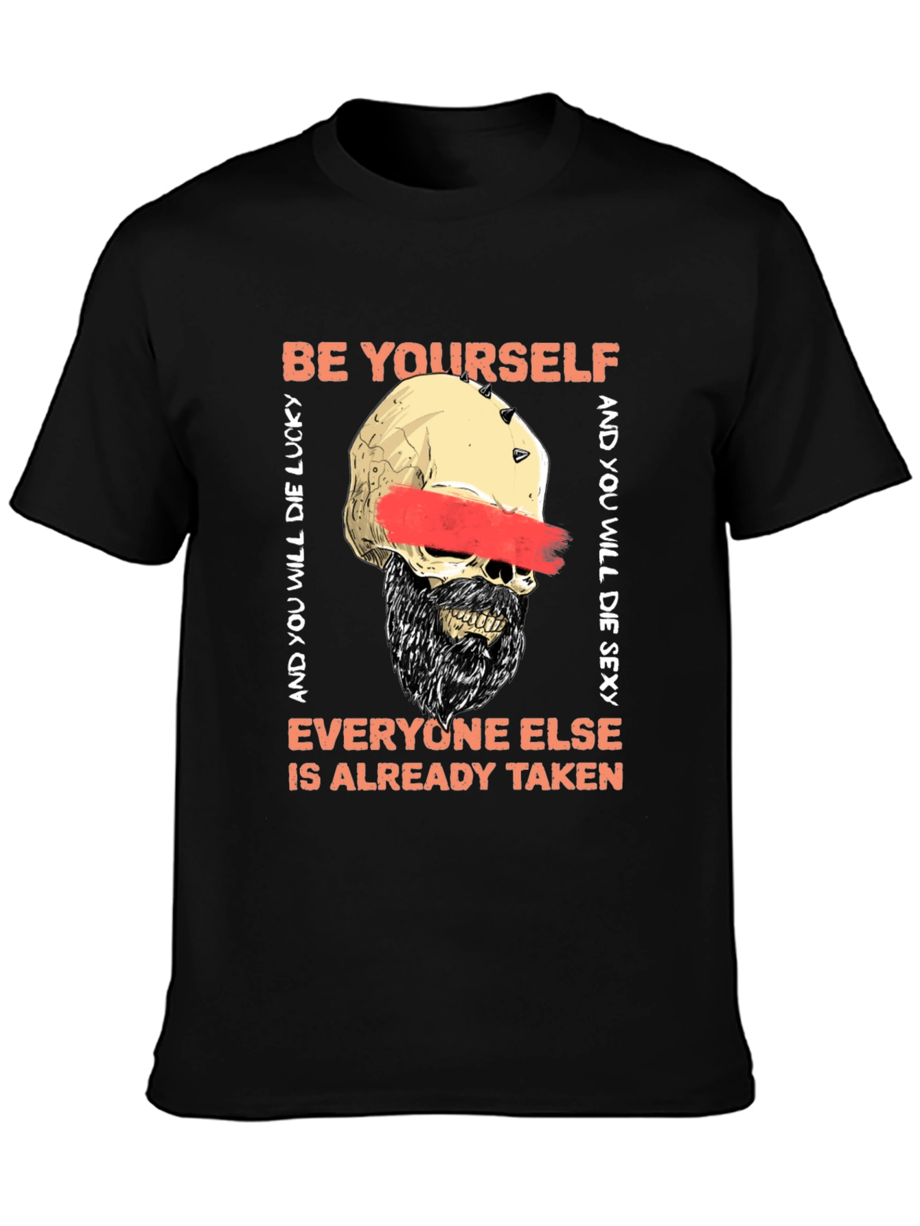 Be Yourself Skeleton Graphic Tee - Unisex Black T-Shirt
