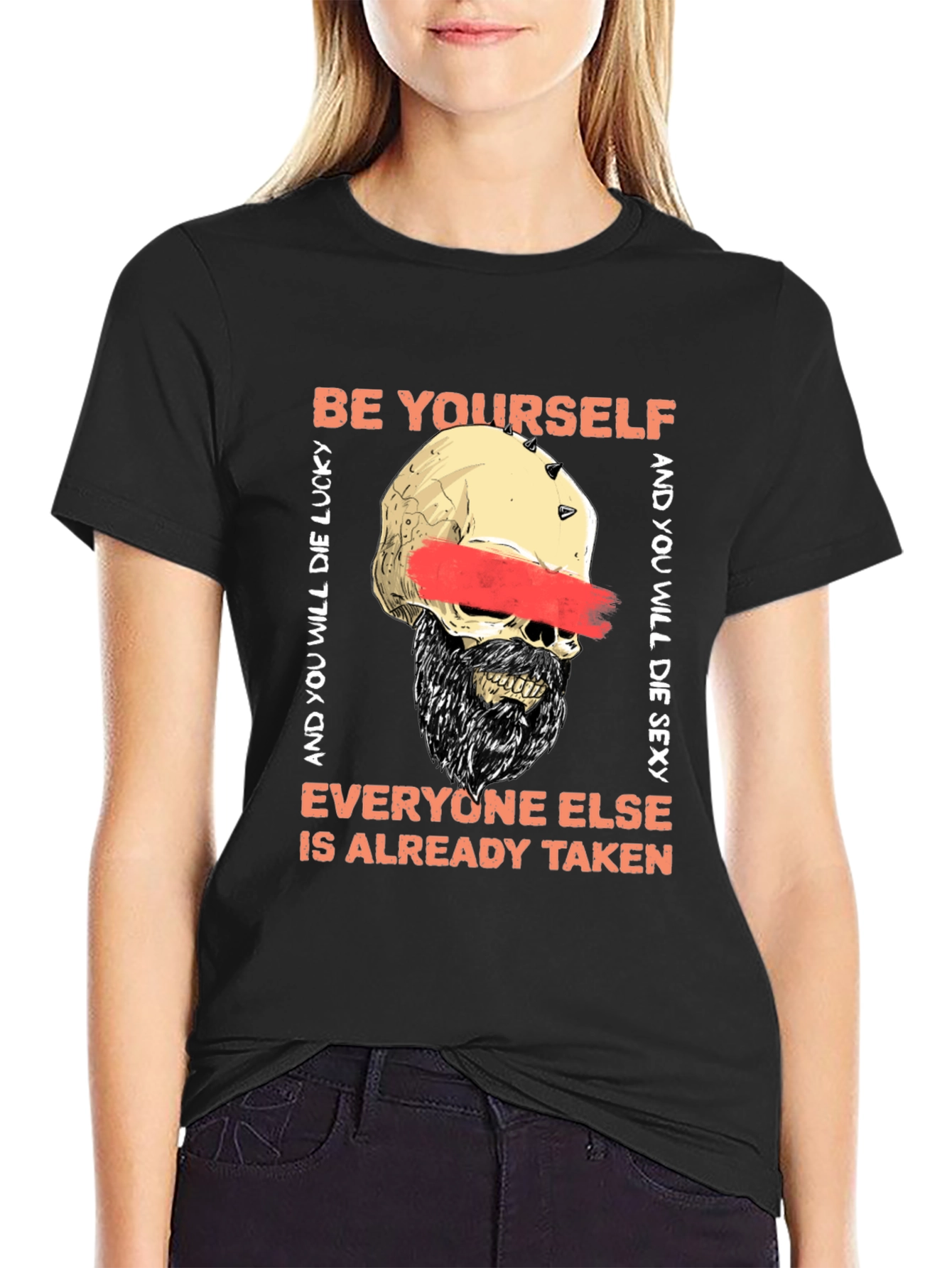 Be Yourself Skeleton Graphic Tee - Unisex Black T-Shirt