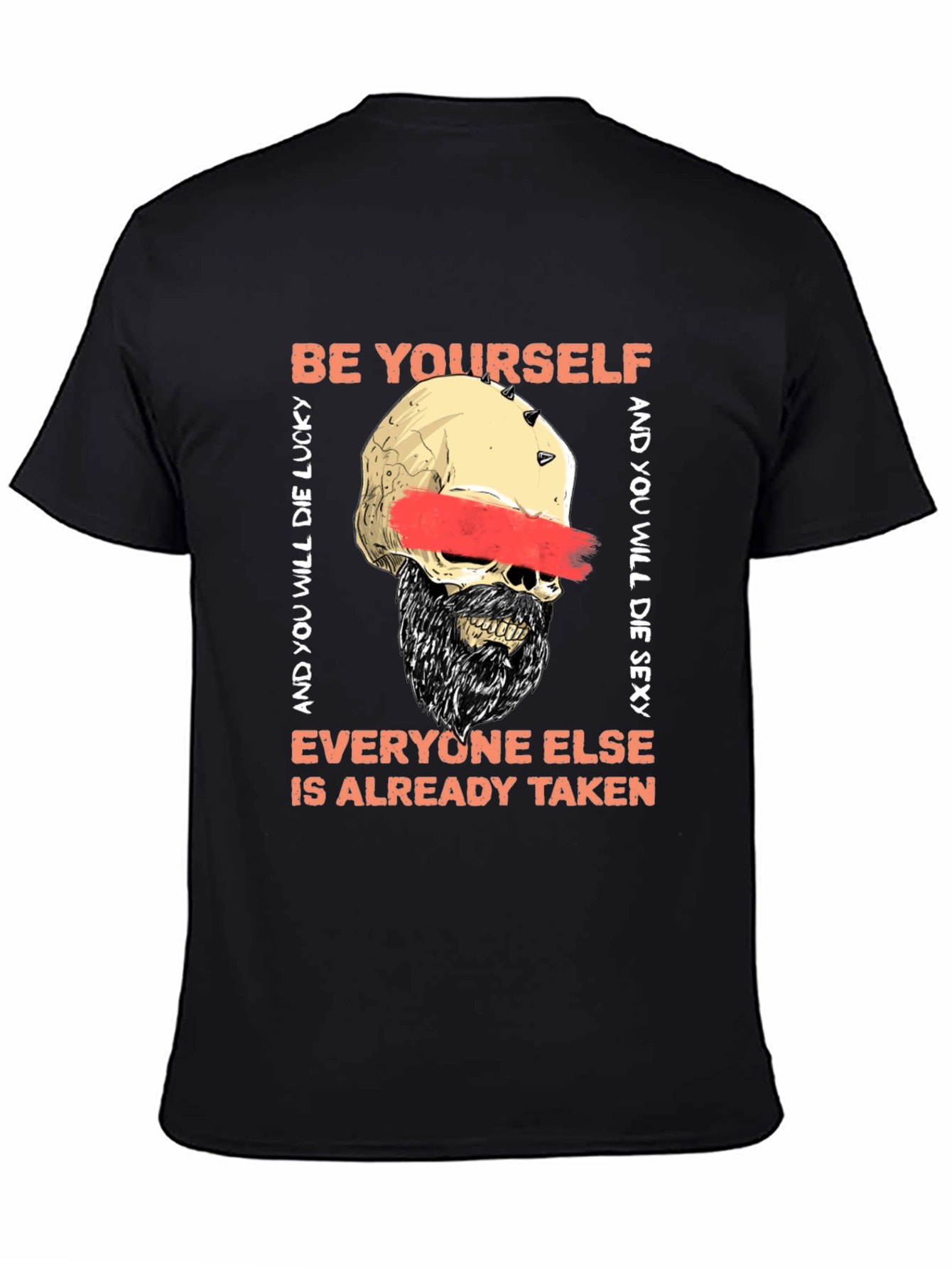 Be Yourself Skeleton Graphic Tee - Unisex Black T-Shirt