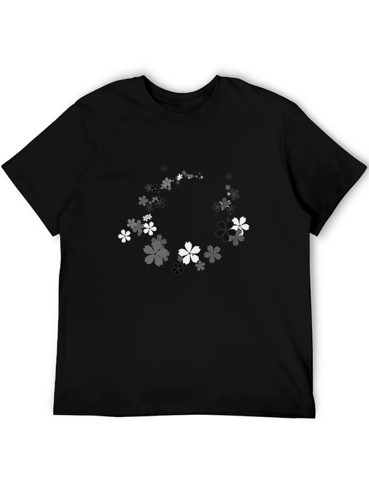 Cherry Blossom Graphic Black T-Shirt