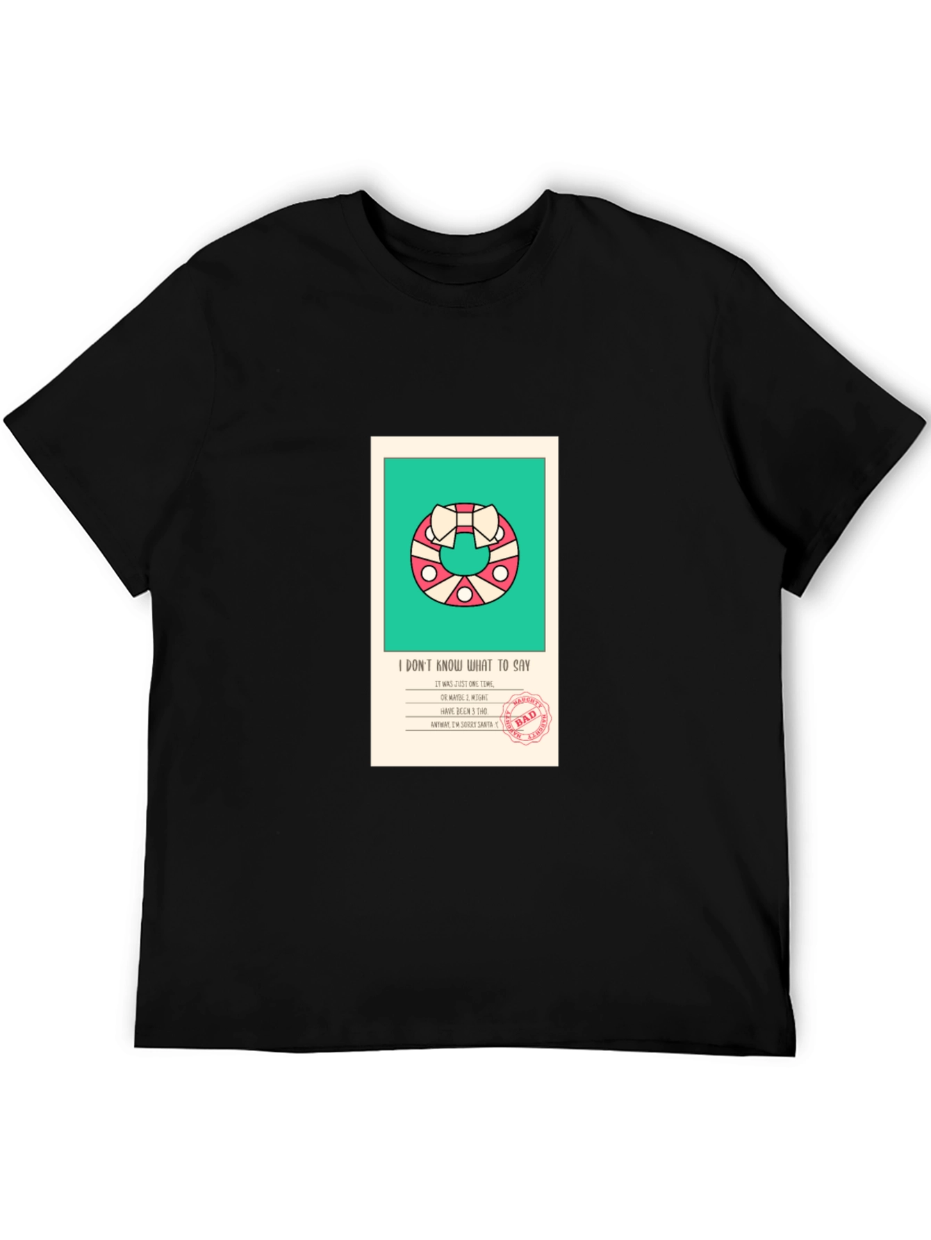 Funny Santa List Black T-Shirt