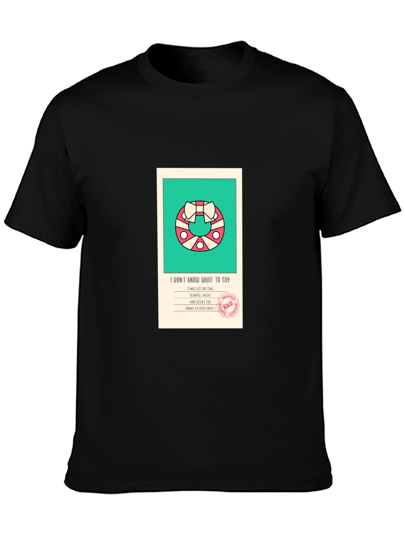 Funny Santa List Black T-Shirt