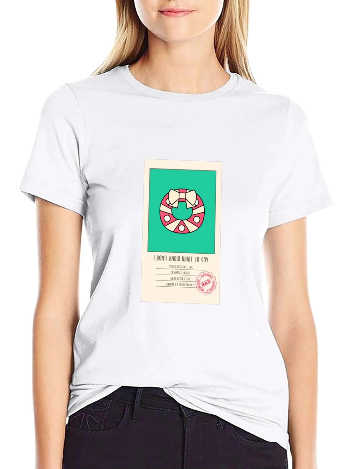 Funny Santa List Black T-Shirt