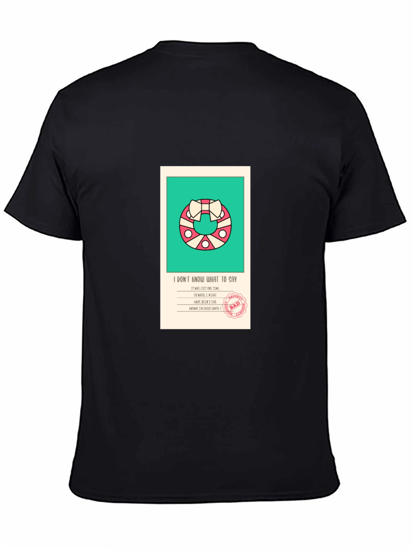 Funny Santa List Black T-Shirt