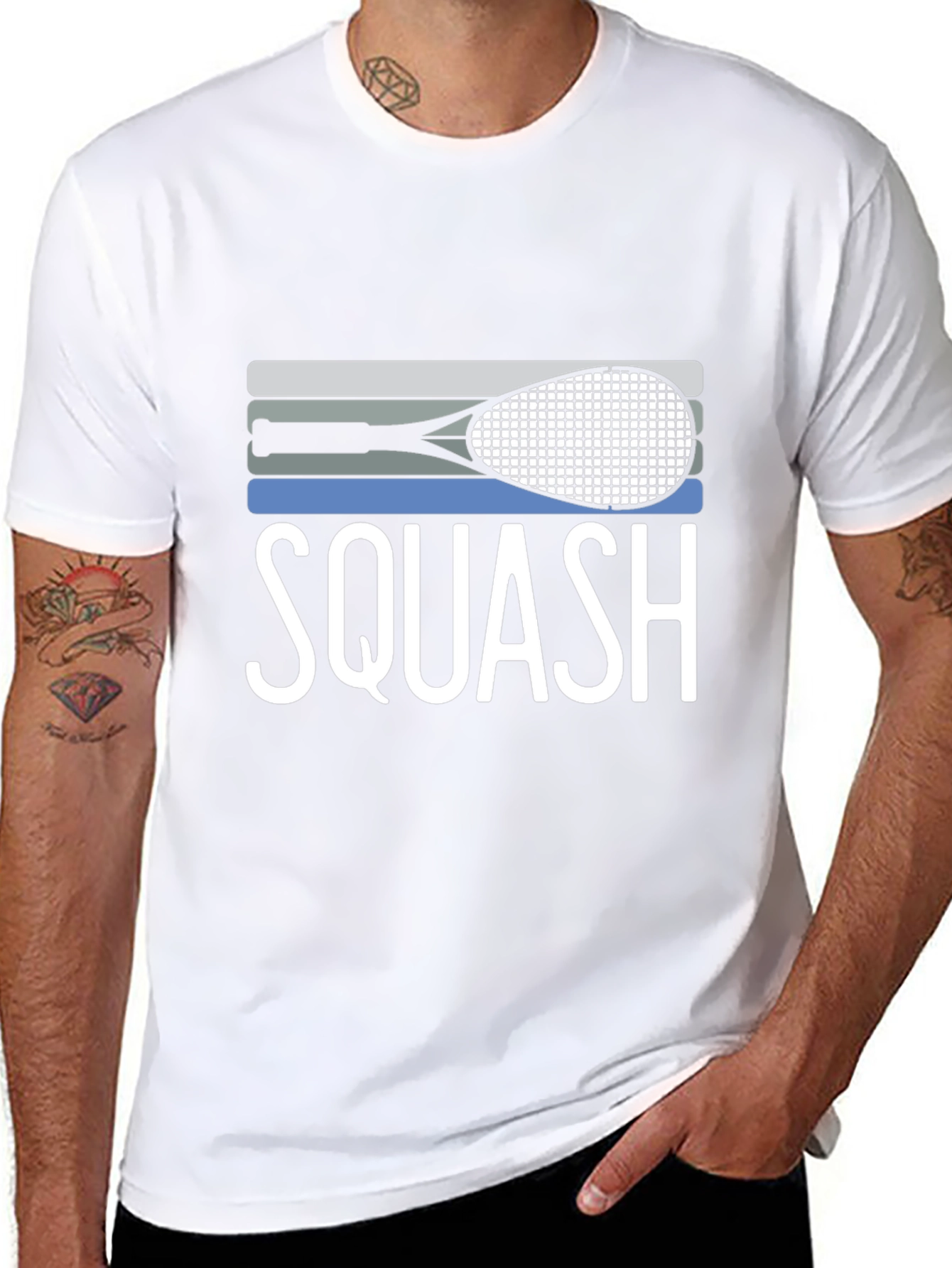 Squash Retro Racket Graphic T-Shirt