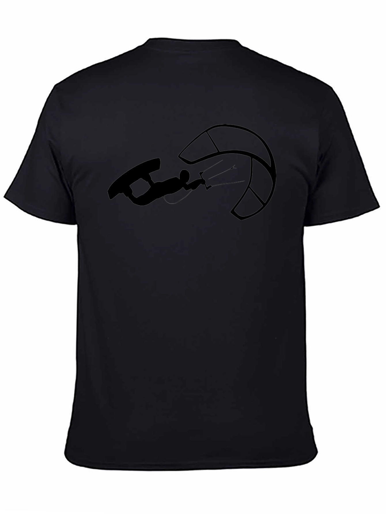 Kitesurfing Graphic Tee - Black Cotton