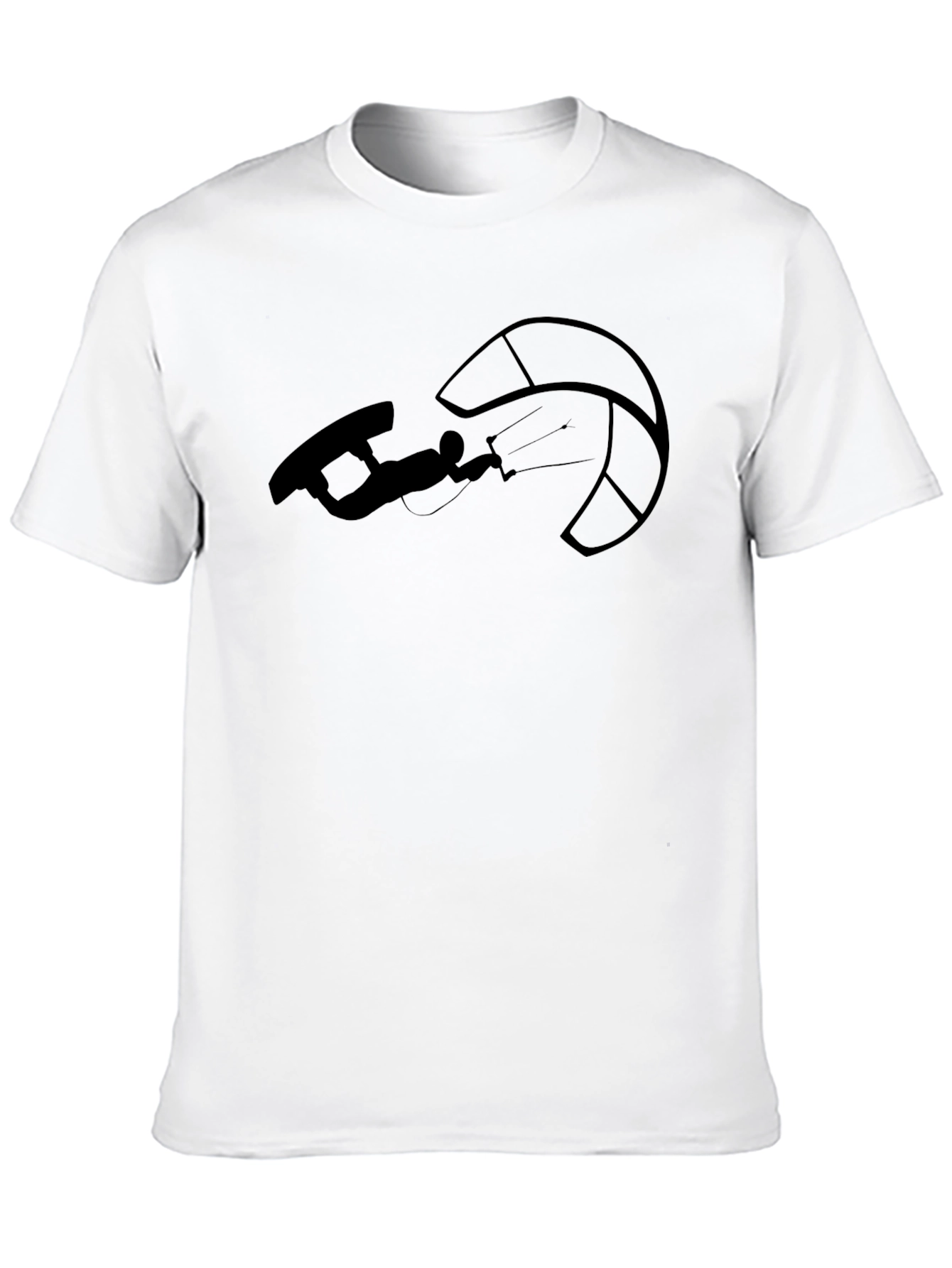 Kitesurfing Graphic Tee - Black Cotton