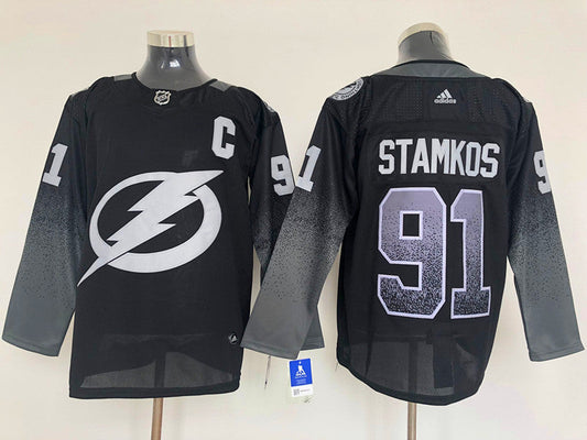 Men's Tampa Bay Lightning Steven Stamkos #91 Black Breakaway Player Jerseys