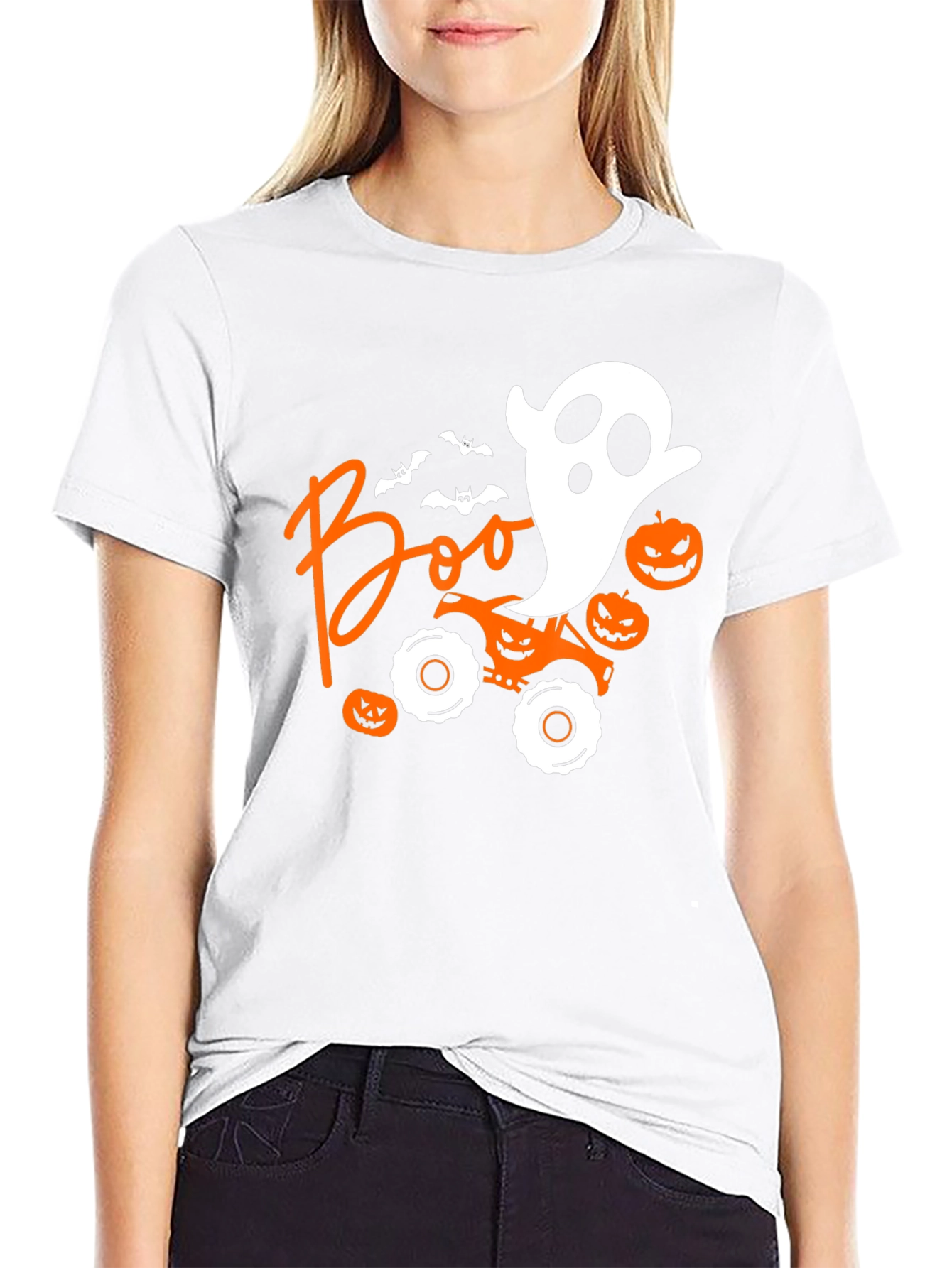 Halloween Ghost Monster Truck T-Shirt