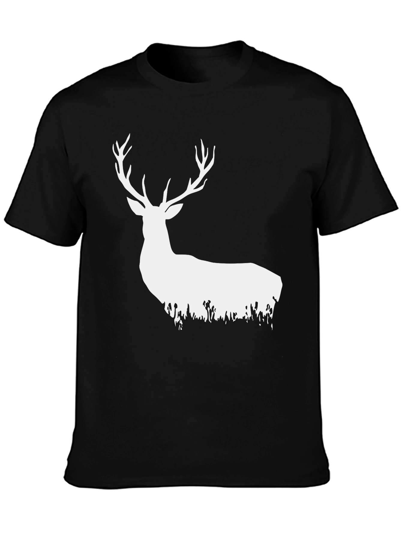 Deer Silhouette Graphic Tee - Black