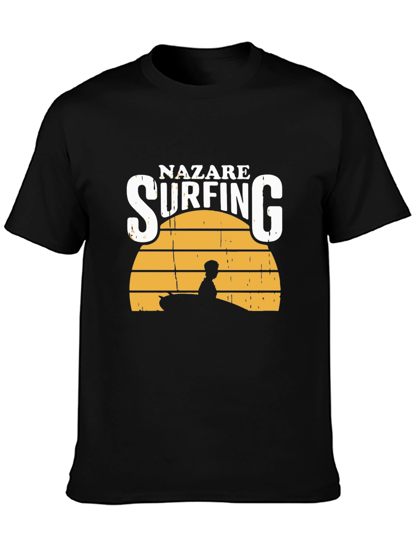 Nazare Surfing T-Shirt - Sunset Design