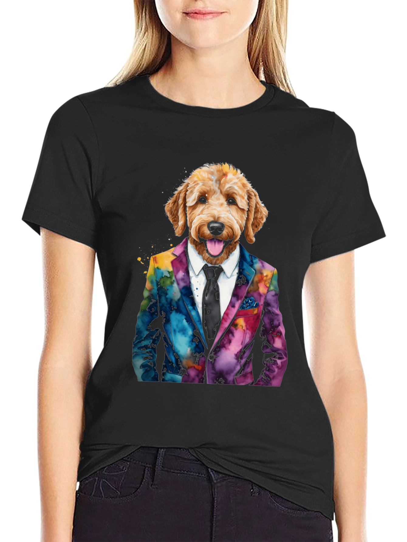 Dog in Suit Graphic T-Shirt