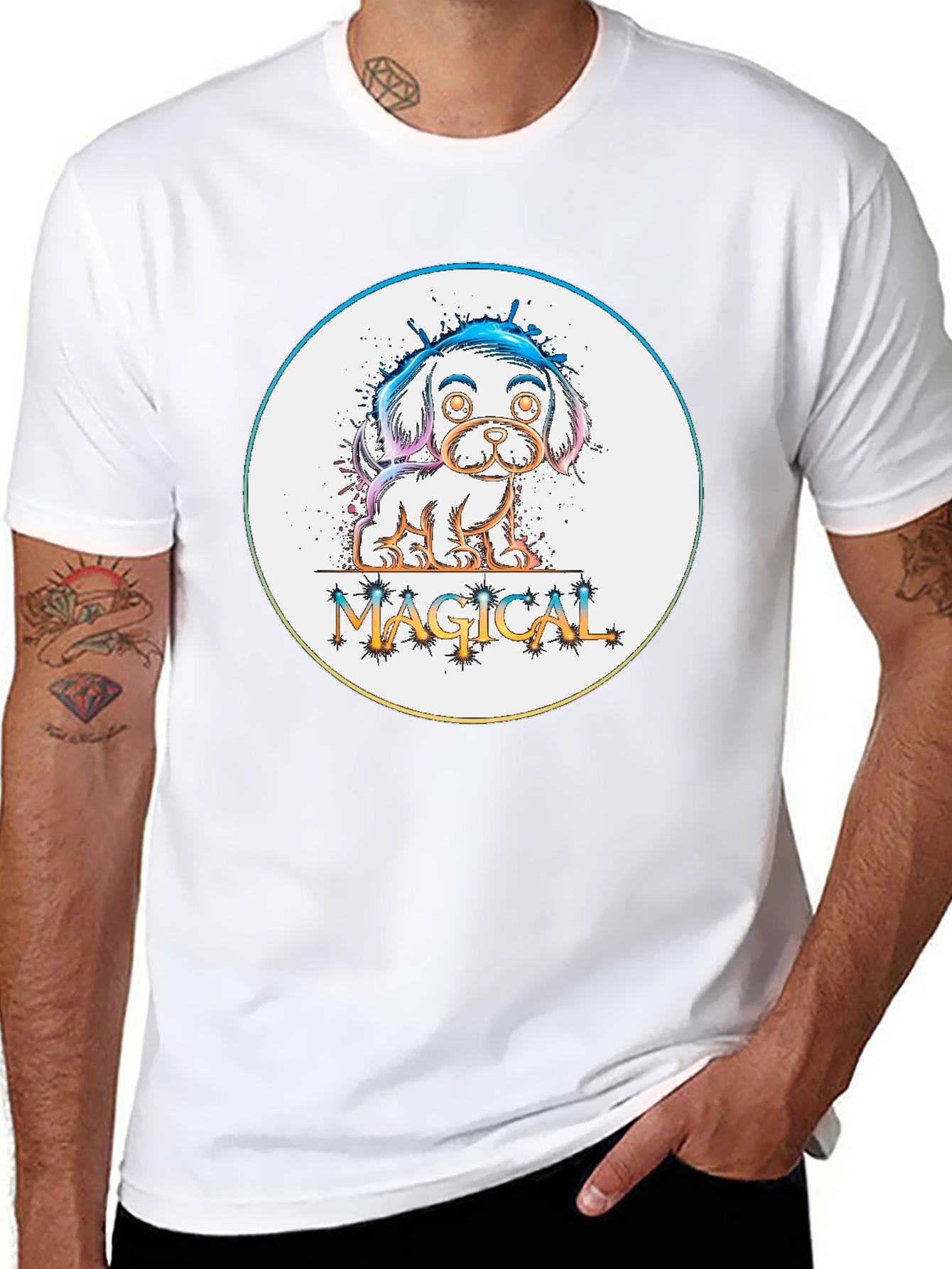 Magical Puppy Graphic Tee - Cute Dog Lover T-Shirt