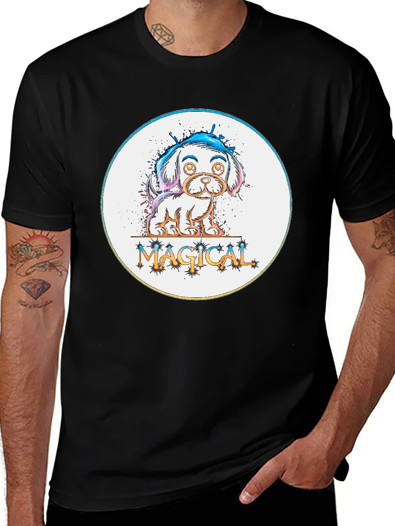 Magical Puppy Graphic Tee - Cute Dog Lover T-Shirt