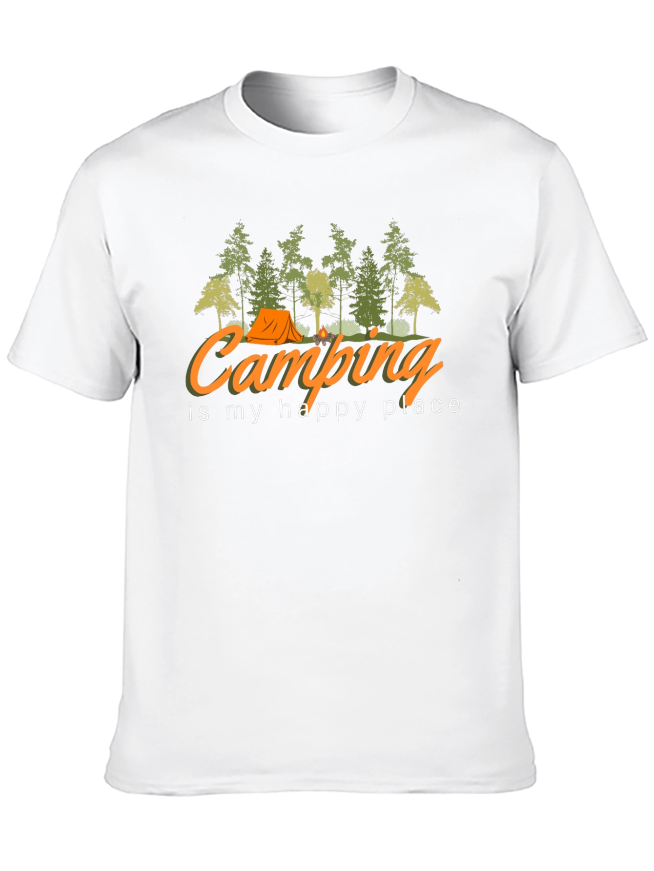Camping is My Happy Place Black T-Shirt