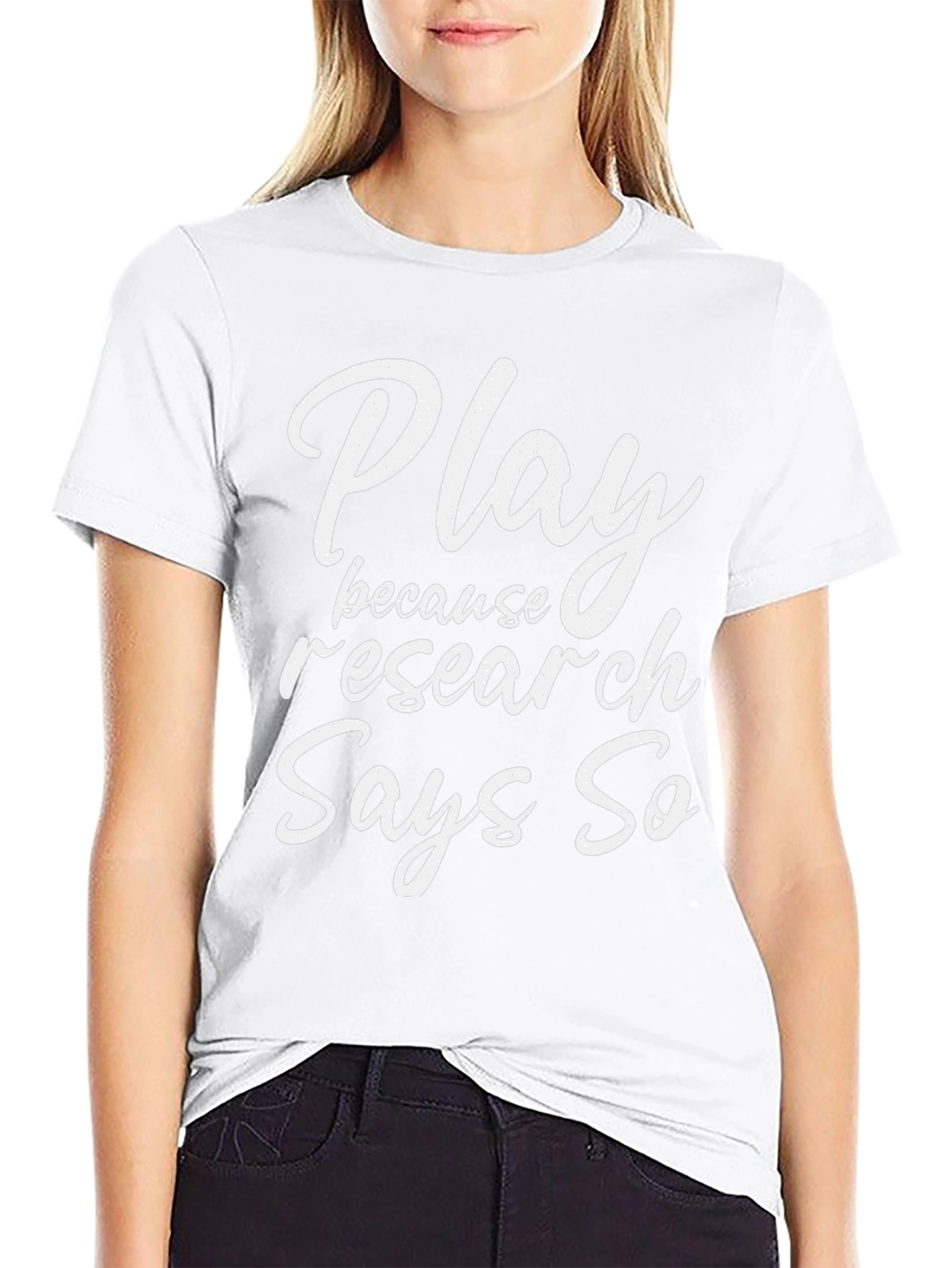 Play Because Research Says So - Black T-Shirt