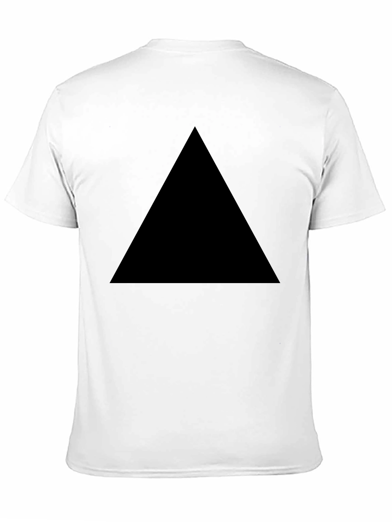 Mens Black T-Shirt with Geometric Triangle Design
