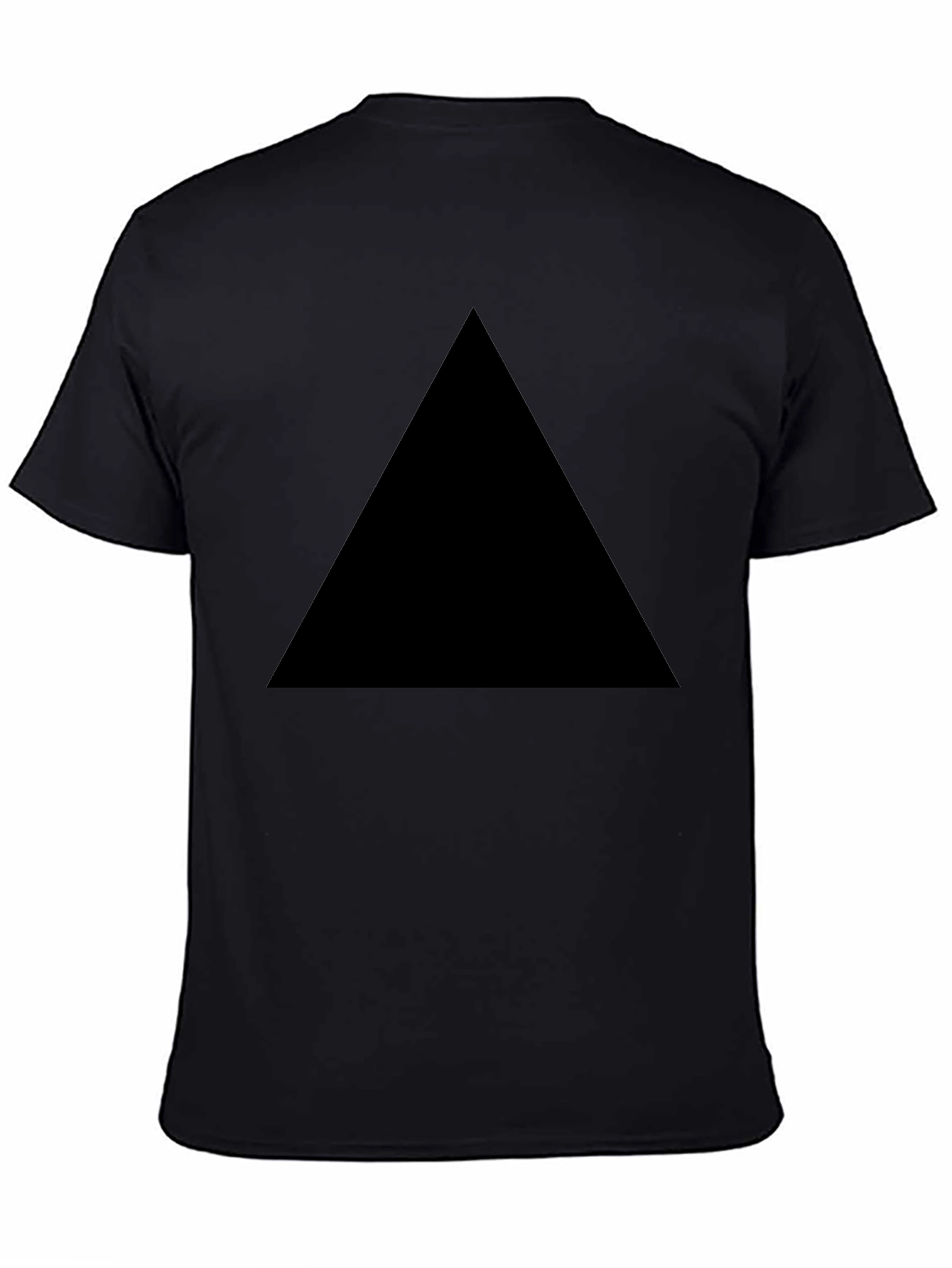Mens Black T-Shirt with Geometric Triangle Design