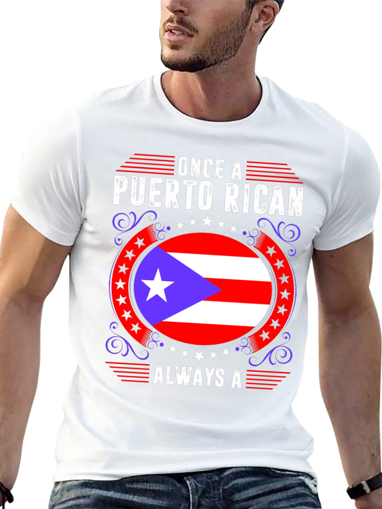 Puerto Rican Pride Graphic T-Shirt - Mens Black Tee