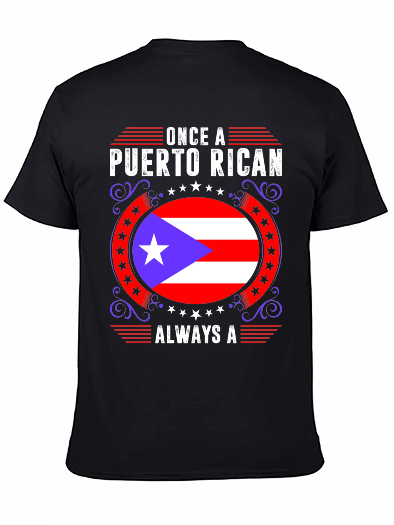 Puerto Rican Pride Graphic T-Shirt - Mens Black Tee