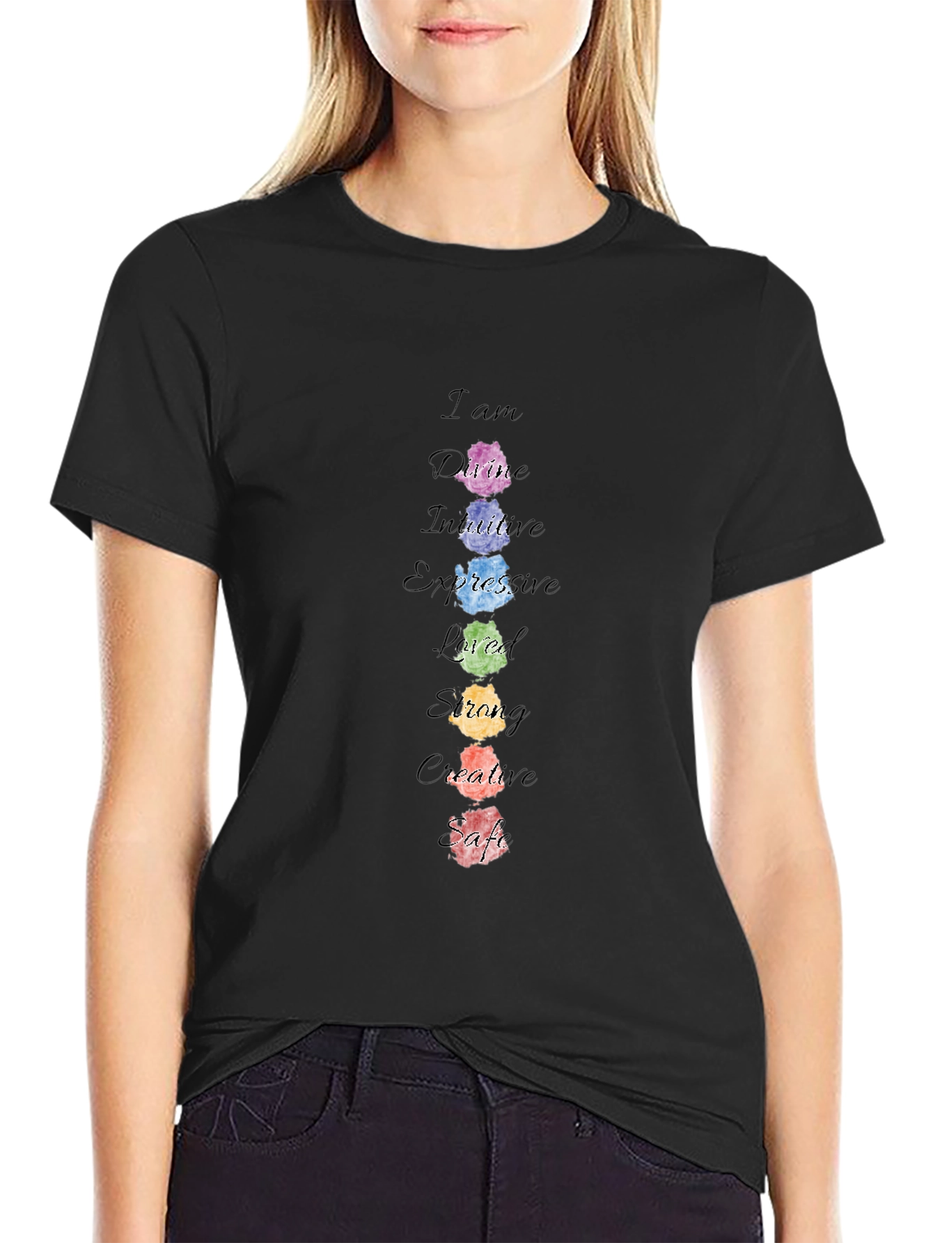 Affirmation Chakra T-Shirt - Positive Energy Tee